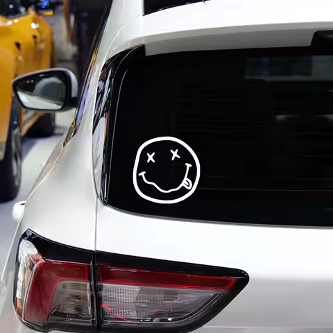 Funny Car Stickers Nirvana Face Car Window Laptop Trunk Body Auto Tank PVC Anti Scratch Decals Car E