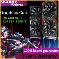 【AISURIX】 Graphics Card RX 580 Super 8GB Gaming GDDR5 256Bit Computer GPU Video card Computer PC Gaming GPU With backboard no noise 2Year warranty