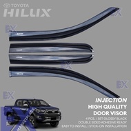 Hilux Revo 2015 - 2018 & Hilux Conquest 2019 - 2024 Window Door Rain Visor (Black) INJECTION Thailan