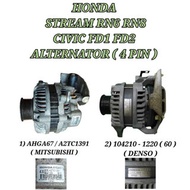 Alternator Honda Stream RN6 / RN8 Civic FD1 / FD2 ( R18A / R20A ) Alternator Ori Used Japan