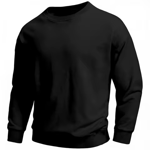 New men's long sleeved polo round neck solid color hoodie personalized black s ports hoodie machine 