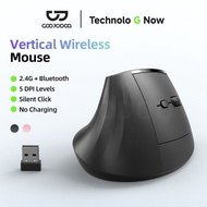 GOOJODOQ 2.4GHz Dual Modes Bluetooth Mouse Wireless Ergonomic for laptop Silent Long battery life