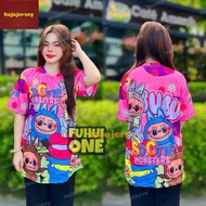 LABUBU T Shirt Baju Jersey New Trend Airport Model Day Children's and Adult Shirts: Microfiber Thail