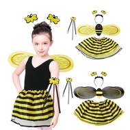 Wings 4-Piece Set Holiday Party Costume Props Children's Day COS Performance Costume Bee Wings Skirt