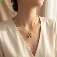 SDEER Peach Heart Pearl Necklace, Fashionable Unique Oyster Necklace, Gift Versatile Chain Elegant S