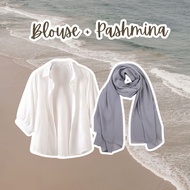 Oneset Wanita Korean Style / Rok Jeans / Blouse / Pashmina / Outer / Cardigan / Ootd Hijab / Ootd Wa