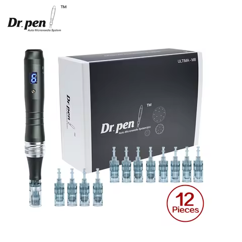 Authentic Dr pen Ultima M8 Microneedling With 12 pcs Needles Face Care Wireless Derma Pen Beuty Mach