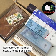 Travelers Notebook with Card Slots & Zipper Pouch , Wallet, Cash Organizer, Journal Gift boxes and r