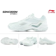 LI-NING SONIC BOOM (AYTV005-4S) Color (STANDARD WHITE/SILVER) BADMINTON SHOES