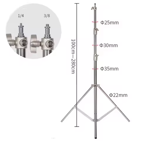 2/2.8M Stainless Steel Aluminum Alloy Tripod Foldable Light Stand Tripod Photography C-Stand For Spo
