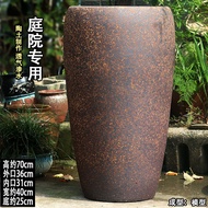 Ultra-High Courtyard Clay Flower Pot Planting Tree Clay Pot Outdoor Garden Vine Clay Pot High Tube N