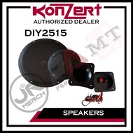 Konzert (DIY2515) Speaker Set of 15" Woofer 400 watts Speaker + 5" Midrange + Horn Tweeter