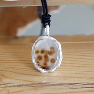 向日葵 純銀鑲嵌天然海洋玉髓吊墜