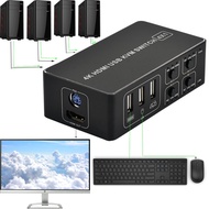 HDMI KVM Switch 4 port B HDMI Switch KVM box HDMI 2.0 KVM Switch 4K 60Hz HDR HDMI B for PC laptop monitor