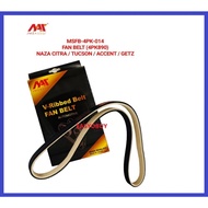 MEAUSU FAN BELT MSFB-4PK-014 4PK890 Model: NAZA CITRA / TUCSON / ACCENT / GETZ KIA HYUNDAI