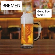 SELLING JUMBO BEER GLASS OCTOBERFEST 600ML (SET OF 1PCS) CITINOVA BREMEN/ BEER HANDLE GLASS BEER MUG