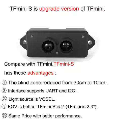 Benewake TFmini-S Lidar Single-Point Micro Ranging Finder Module for Arduino Pixhawk 4.5-6V UART I2C