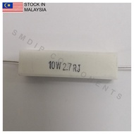 2PCS 2.7R ±5% 10W, Axial Lead Through Hole Wirewound Cement Resistor (10W2.7RJ)