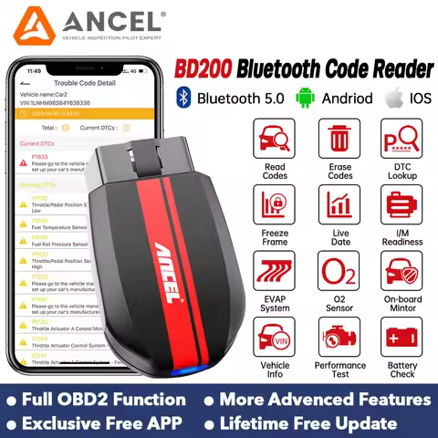 ANCEL BD200 OBD2 Automotive Scanner Bluetooth Engine Light Check Full OBDII Code Reader Car Diagnost