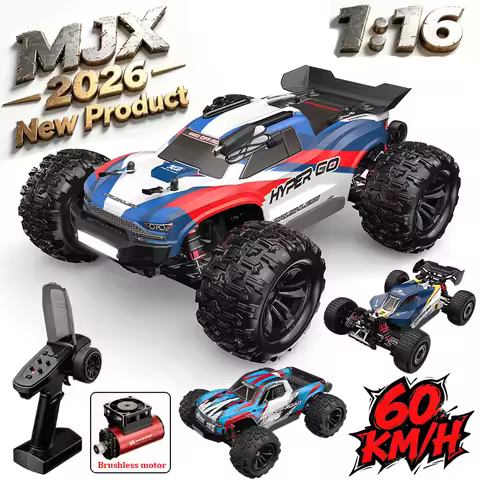 60KM/H Fast Brushless RC Racing Truck MJX Hyper Go 1/16 4WD 2.4G Remote Control Off-Road Vehicle 162