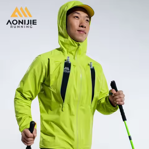 AONIJIE FM5216 Lightweight Waterproof Running Jacket Hood Reflective Details Breathable Design for O