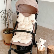 LILYGIRL Korean Style Baby Stroller Cushion Bear Embroidery Stroller Accessories Trolley Mattress Soft Car Seat Pushchair Car Mat High Chair Trolley