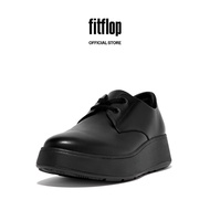 FitFlop F-MODE Women's Leather Flatform Lace-Up Derbies- All Black (FH3-090)