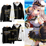 New Anime Azur Lane Eagle Union/USS Enterprise Zipper Hoodie Japanese Men's Fashion Women's Loose 3D