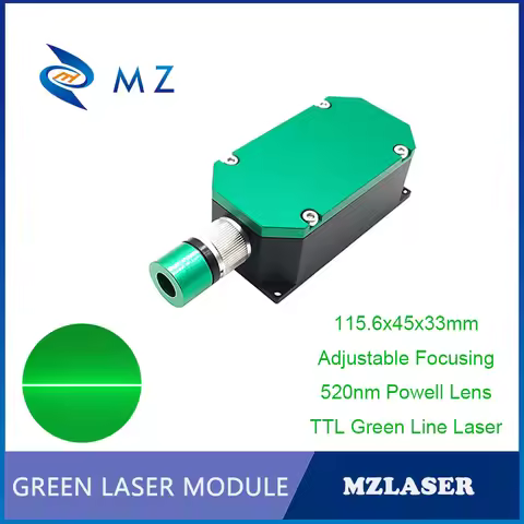 TTL PWM Green Line Laser Diode Module High Brightness Adjustable Focus 520nm 1000mW 1W Powell Lens L