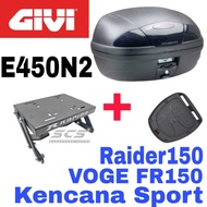 Combo Set Monorack Rapido ABS BOX GIVI E450N2 RAIDER150 VOGE FR150 KENCANA SPORT GIVI E450N2 SPECIAL
