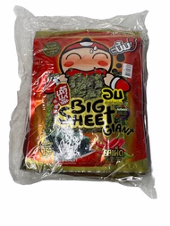 สาหร่าย เถ้าแก่น้อยสาหร่ายแผ่นใหญ่อบ รส เผ็ด TAO KAE NOI Roasted Seaweed Style SPICY Flavor 24g 1 แพ