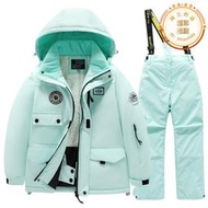 兒童滑雪服女童男童2023新款戶外專業單雙板防水套頭兩件式雪衣雪褲