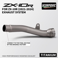 Motorcycle Titanium exhaust middle link pipe for Ninja ZX10RR ZX-10R ZX10R ZX-10r