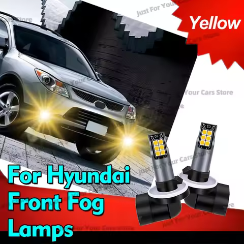 2x Car LED Front Fog Lamps 3000K Yellow For Hyundai Accent 2001-2005 Elantra 1996-2010 Tucson Getz i