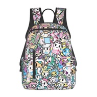 Tokidoki 14.7 Inches Backpacks Book Bag for Students Commuting, Print Backpack Durable Travel Bags with Multiple Zipper Pockets Design Rucksack for Outdoor