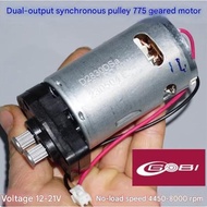775 High Speed Gearbox DC Motor Dynamo with Dual Output Synchronous Shaft/ Pulley (775DX)