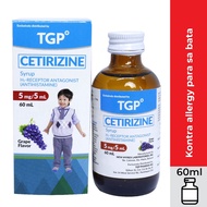 Cetirizine Syrup 5mg/5ml 60ml 1 bottle antihistamine for allergy relief