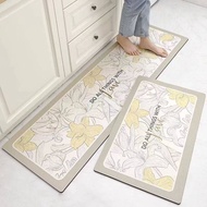 LivingHouse Kitchen Mat Non Slip PU Leather Waterproof Kitchen Rugs Oil-proof Kitchen Floor Mats 45x75cm+45x150cm Cushioned Anti Fatigue Comfort Kitchen Carpet Anti-skid Foot Pad