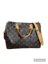 LOUIS VUITTON SPEEDY 30 LV M41112 購證 鎖組 波士頓 背帶款 斜背包 手提包