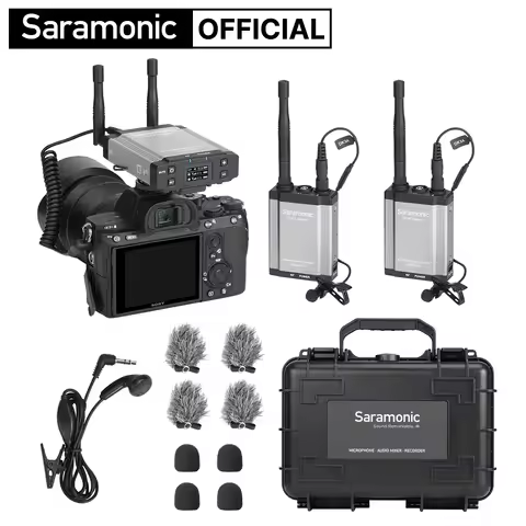 Saramonic Vlink2 Kit2 Wireless Lavalier Lapel Microphone for iPhone Android DSLR Cameras Computer Yo