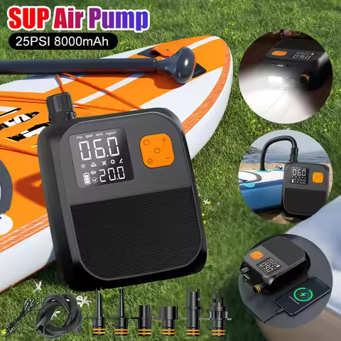 Electric Paddle Board Pump Rechargeable SUP Pump 25PSI Portable Electric Pump for Paddle Board Infla