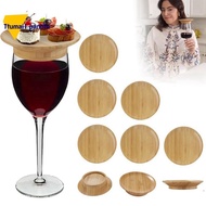 6Pcs Wine Glass Topper, 4Inch Wine Glass Charcuterie Topper Bamboo Wine Glass Topper Coasters