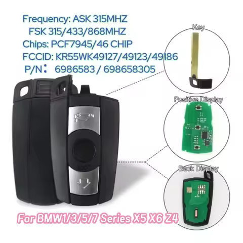 Sunshine car key for BMW CAS3 System 315MHz /433MHZ/315LPMHZ/868Mhz FSK for X5 X6 Z4 1/3/5/7 Series 