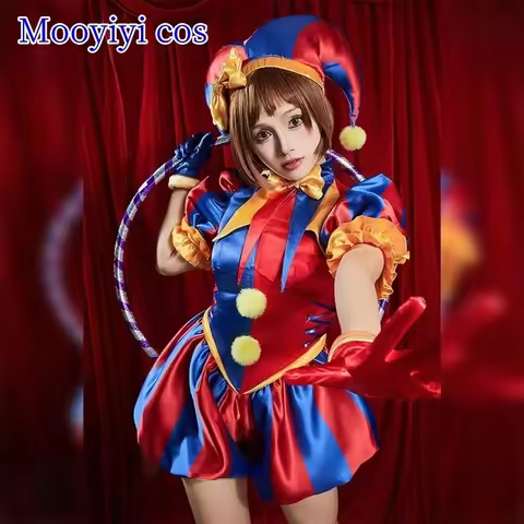 5'f\6;v,8/ Pomni Cosplay Costume for Halloween Christmas Role Playing Party Cos Name S-XL Newly Game