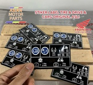 Stiker Label Tire Drive Cargo Original Honda Vario 125 160 K2V K2S BeAT New Street Led K1A Genio Sco