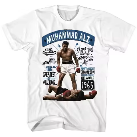 Muhammad Ali Famous Quotes T-Shirt Men Fashion Street Hip-hop Rock Short-sleeved Women Cotton Round-