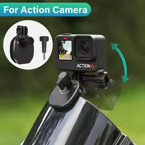 Motorcycle Windshield Mount Clamp Aluminum Clip For GoPro 13 12 Insta360 Go Ultra For DJI Osmo Nano/