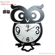 [Meimeier] European Retro Owl Creative Wall Clock Acrylic Wall Clock Silent Clock Wall Clock 46.6cm Living Room Wall Clock Clock