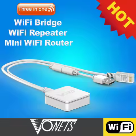 VONETS 2.4GHz WiFi Router/Bridge WiFi Range Extender Signal Repeater Portable Ethernet cable RJ45 to