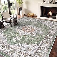 RUUGME Living Room 8x10 Area Rug - Soft Washable Area Rugs Stain Resistant Carpet Vintage Lightweigh